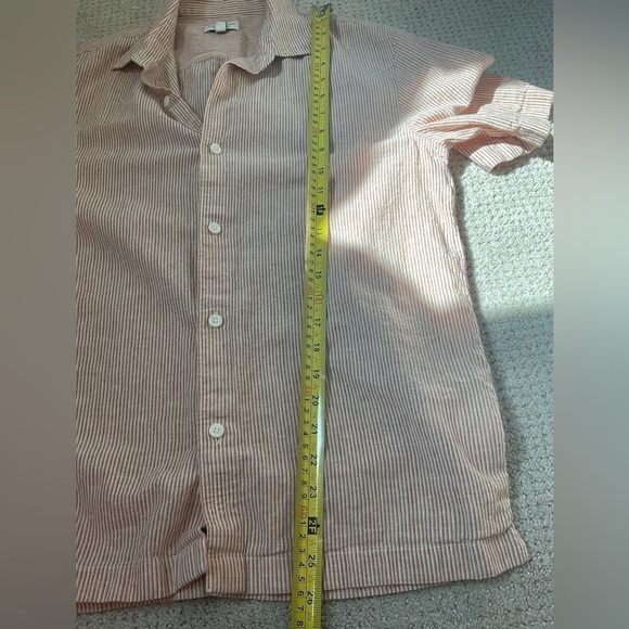 Club Monaco Striped Orange and White Button Down Top - Picture 6 of 8